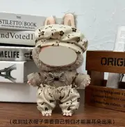 Labubu doll clothes 17cm canvas blind box pendant, first and second generation vinyl plush toy set——colour:LBB-16,height:17cm