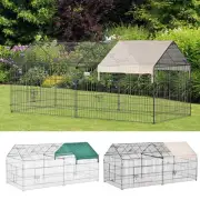 PawHut Outdoor Metal Kennel Enclosure for Small Animals, Easy to Store & Set-up