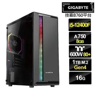 【技嘉平台】i5六核Arc A750{太乙巫師}電競電腦(i5-12400F/技嘉B760/16G/1TB)