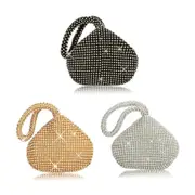 Elegant Triangle Sequin Evening Clutch Bag Glitter Solid Colour Shell Purse