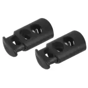 Cord Lock Stopper End 50Pcs Plastic Spring Toggle Stoppers Fastener Slider Black