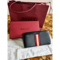 在飛比找蝦皮購物優惠-#寄賣 BALLY 經典款黑色長夾 / 配帆布 / 中性男女