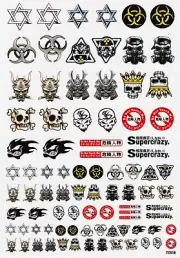 Skulls and Symbols Decal Sheet A4 for 1:10 RC car truck or crawler