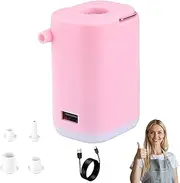 Slowowing Mini Air Pump, Slowowing Mini Portable Air Pump with Light, Portable Airpump for Air Mattress, Outdoor, Camping, Picnic, Lighting