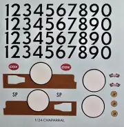 Repro 1/24 Cox Chaparral 2C Decal Set