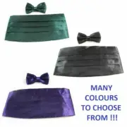 Mens Cummerbund + Bow Tie Tuxedo Formal Wedding Mens Suit Black White Cumberbun