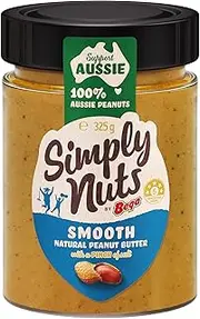 Simply Nuts By Bega, Smooth Natural Peanut Butter, With A Pinch Of Salt, 100% Australian Peanuts, Jar 325g