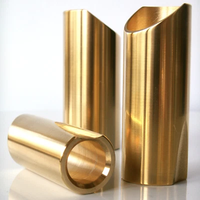 The Rock Slide Polished Brass Guitar Slide - Small - 17.5mm x 47mm - Ring Size