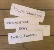 Vintage Style Handmade Flashcards Set of 4 Ship FREE Happy Halloween