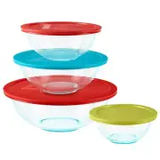 8-Piece Glass Mixing Bowl Set – Durable Nesting Kitchen Prep Bowls