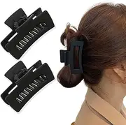 Black Claw Clip Matte Hair Claw Large Hair Clips for Thick Hair Accessories, Hair Jaw Clips for Women Girls Hair Clamps Non Slip Hair Clips 2Pcs