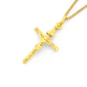 9ct Gold 26mm Crucifix Pendant