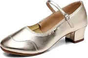 [SWDZM] Latin Salsa Ballroom Dance Shoes for Women Low Heels Beginner Comfortable Social Dance Practice Shoes