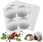 (100 PCS) Aluminum Foil Lids for Reusing Nespresso Capsules - Compatible Grey