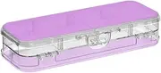 [Amooorous] Medium Orchid Solid Color Pure Plain Purple Designed Clear Pencils Box 2 Layer Transparent Pens Case For Kids With Snap And Lid