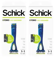 Schick Hydro 5 Men's Styling Razor with Body Groomer and Beard Trimmer (2 Pack)