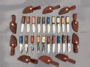 LOT OF 30PCS, 6'' INCH SKINNER KNIFE STEEL BLADE WITH SHEATHS
