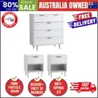5 Chest of Drawers and 2 Bedside Tables Dressers Bedroom Set White
