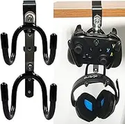 Pmsanzay Universal Game Controller & Headphone Hanger Holder with Adjustable & Rotating Arm Clamp, Under Desk Design,for Xbox One PS4 Switch Pro - NO Game Controller & Headphone - No Falling