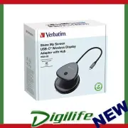 Verbatim 4K Wireless USB-C HDMI Adapter Dongle -Share My Screen Mirror Image. Co