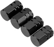 4Pcs Black Car Tire Valve Stem Caps Bolt-in Aluminum Theftproof Valve Caps Car