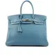 二手商品_HERMES Birkin 35cm 銀釦牛皮手提包(藍色)