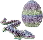 Lockmaner - 3D Printed Rose Dragon Egg, Rose Dragon Egg Mom, Articulated Dragon Crystal Dragon Egg
