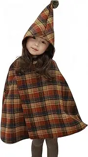 [Proumhang] Kids Girls Winter Hoodie Capes Poncho Spring Autumn Winter Car Seat Jacket Children Coat Jacket Cape Cloak Poncho Outwear 3-8 Years,Suitable for height 95-150cm