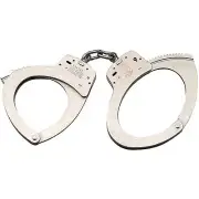 Smith & Wesson Model 110 Chain-Linked Handcuffs, Nickle, Size Large