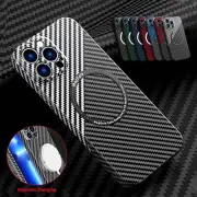 Magsafe Case Carbon Fiber Magnetic Slim Cover For iPhone 15 Pro Max 14 13 12 11