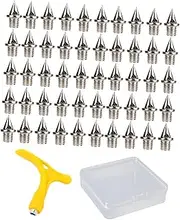 [TENOL] 50 Pieces Track and Field Running Spikes with Spikes Wrench, 1/4" Track Spikes for Training