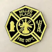 Vintage Embroidered Miller Place Fire Department FD Maltese Cross Uniform Patch