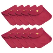 20 Pack Jewelry Pouch, 3x3" Soft Velvet Pouch with Snap Button, Rose Red