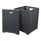 45L Plastic Collapsible Storage Laundry Baskets, Foldable Laundry Hampers, 2 ...