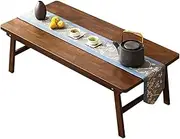 Solid Wood Folding Coffee Table Foldable Laptop Desk Workbench for Bed Study and Dining Practical Home Furniture Mini Size (Brown 60*40*25cm)