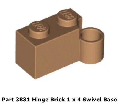 Lego 1x 3831 Medium Nougat Hinge Brick 1 x 4 Swivel Base 75290