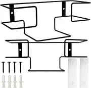 2pcs Glove Box Holder, Iron Glove Holder Wall Mounted, Space Saving Disposable Glove Dispenser, Iron Glove Box Holder for Organizer Rubber Gloves Masks Facial Tissue, for Lab Home Office Two Sizes