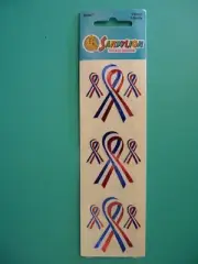 Sandylion Mylar Stickers PATRIOT AWARENESS RIBBONS Sealed Pkg (1) Sheet