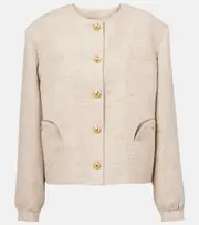 [Blaze Milano] Blazé Milano Gliss linen, cotton, and silk-blend jacket AU 14 beige