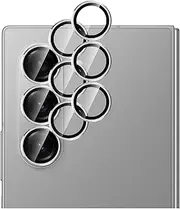 GIOPUEY Pack of 2 Camera Protection Compatible with Samsung Galaxy Z Fold 7, [Complete Protection] [Double Protection] Metal Ring + Protective Glass, Camera Protection - Silver