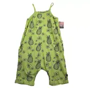 Frankie & Sue Pineapple Romper Girls Size 5 Green/Black Jagger One Piece New