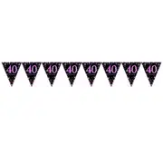 Pink Celebration 40 Prismatic Plastic Pennant Banner