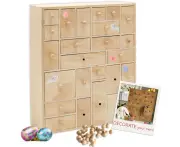 HYGGEHAUS Wooden advent calendar with drawers. Desktop Apothecary Cabinet for Makeup organisers, Craft Storage Organiser| Knobs Detached, DIY storage organ