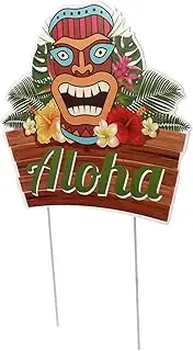 CIMAXIC 1pc Hawaiian Sign Flamingo Beach Party Lawn Decoration Durable Weatherproof Tropical Decor for Summer Parties Use Festive Atmosphere for Garden Event