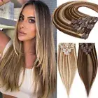 CLEARANCE Clip in Hair Extensions Remy Human Hair Extensions Full Head 8PCS Weft