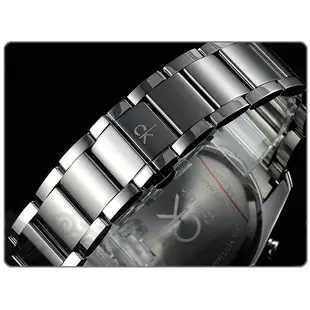 【蘋果小舖】CK Calvin Klein 簡約時尚三眼計時鋼帶錶-黑面白圈 # K2G2714X