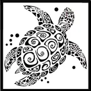 CRAFTBUG STENCIL EXTRA LARGE LAYERING STENCIL 30CM X 30CM ~TURTLE SWIMMING