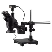 AmScope 3.5X-90X Trinocular Boom Stereo Zoom Microscope +Ring Light +18MP Camera