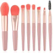 Makeup Brushes,Makeup Brush Set Mini, 8 PCS Travel Make Up Brush Kit,Cosmetic Brushes for Face Foundation Blush Eye Shadow (Pink)