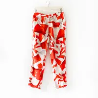 在飛比找蝦皮商城精選優惠-義大利製 FENDI 獨特設計高質感長褲 橘紅白花色 100